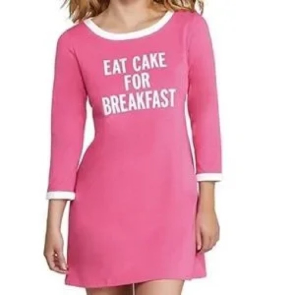 Kate Spade Pink “Eat Cake For Breakfast” Sleep Shirt Sz Large